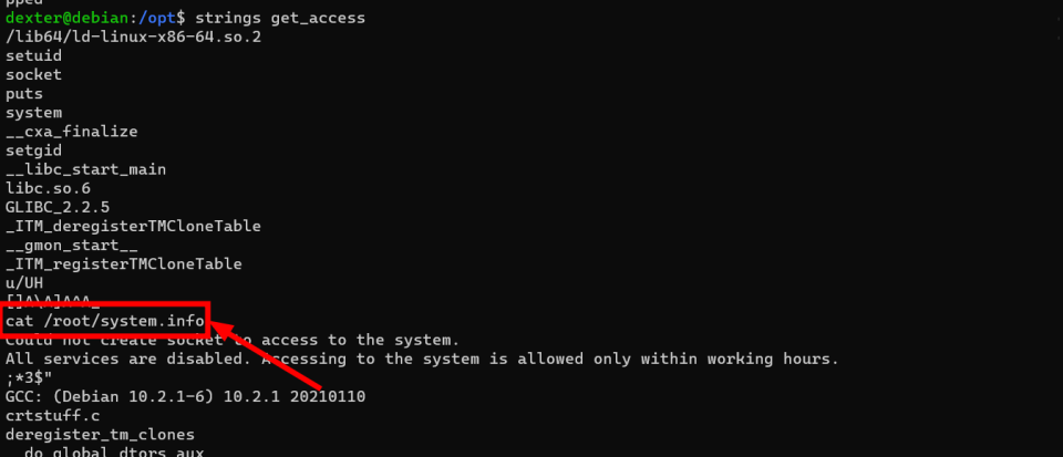 strings ran on get_access