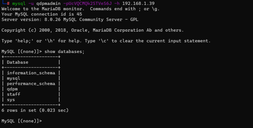 Connecting to mysql server