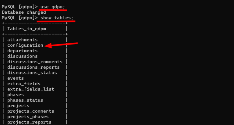 qdpm database