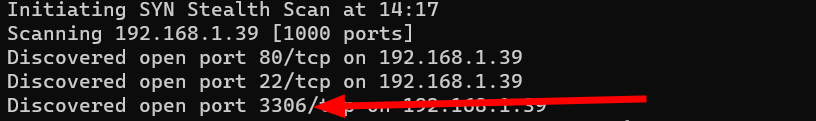 Nmap scan results
