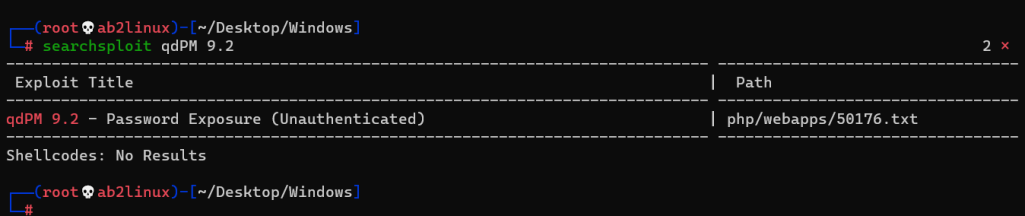 Exploitation for qdPM in searchsploit