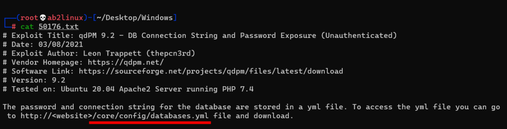 Exploitation for qdPM in searchsploit